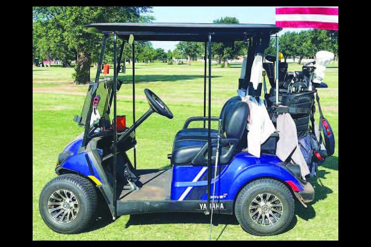 GOLF CARTS such as this one are of course welcomed at Kingfisher Golf Course, but aren’t legal on city streets. City officials on Monday discussed the possibility of changing that, but are seeking more input from the community before making a decision. [Photo provided]