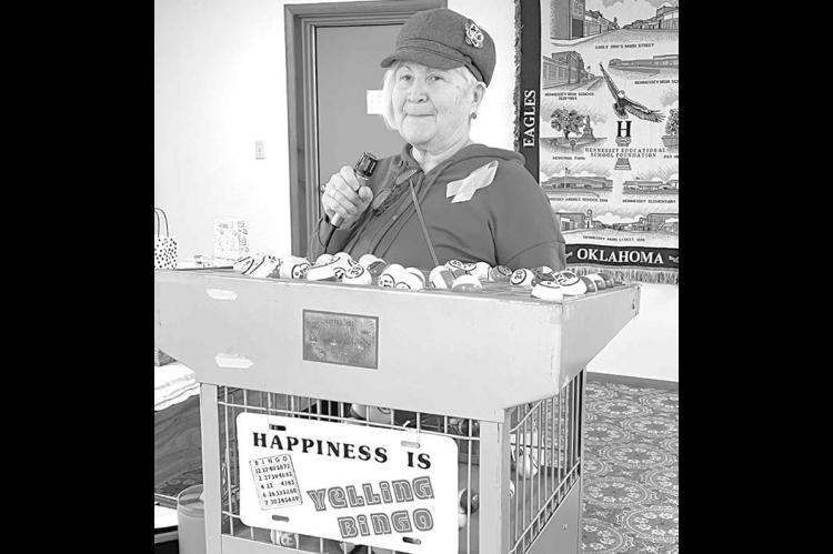BY POPULAR REQUEST, Pam Joseph will again be the Bingo caller this month at the Hennessey Senior Citizen “Game Night 2” this Saturday from 5-7 p.m. [Photo by Barb Walter]