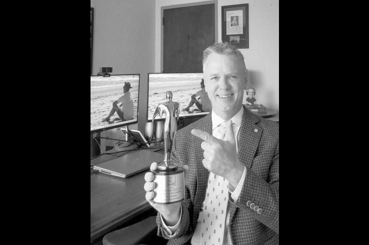 Mark Beutler with his 2026 Telly Award
