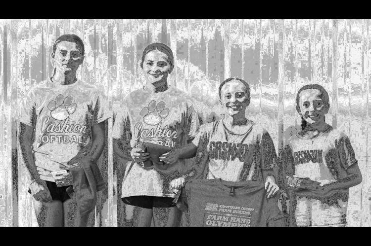 JUNIOR DIVISION winners at the 2026 Farmhand Olympics (pictured above) was “Country Chaos” of Cashion. Team members were Millie Chickering, Addy Cotter, Abby Hardaway and Lakyn Johnson. [Photo provided]