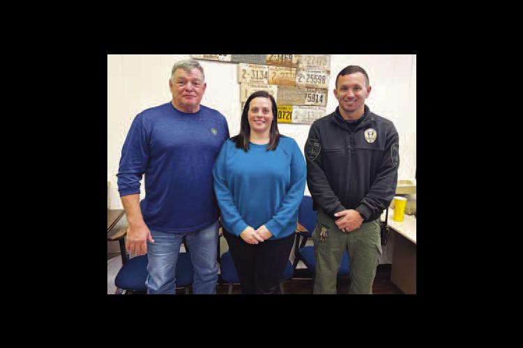 REGIME - Three people who will take over their respective county offices, from left, Mike Sparks, Emily Lee and Aaron Pitts, were at Tuesday’s meeting of the county commissioners. [KT&FP Staff Photo]