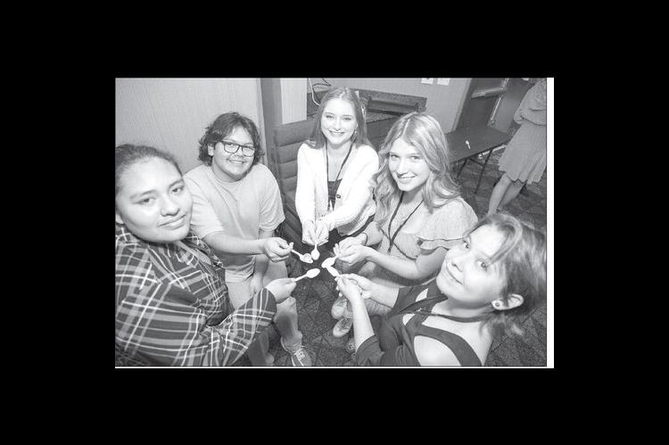 SPREADING HEALTHY MESSAGES - Hennessey’s Landon Lopez, second from left, is the local co-leader of Youth Action for Health Leadership. Pictured with him are, from left, Ginavie Carpenter, Abigail Holsten (also from Hennessey), Hallie Bennett and Sage Co