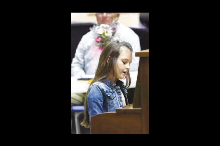 KEYED IN – Lilly Cansler of Lomega performs a selection on the piano during the Fine Arts Festival when she was a second grader in 2024. This year’s festival begins next week. [KT&amp;FP Staff Photo]