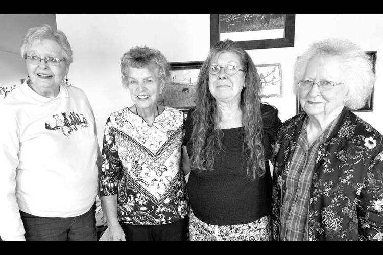 HENNESSEY FARMERETTES officers installed at a recent meeting include, from left: Pansy Wheeler, vice president; Margie McConnell, secretary; Paula Nicholson, president; and Marge Patocka, treasurer. [Photo provided]