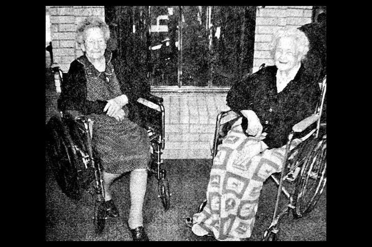 BIRTHDAY GIRLS Della Cross, left, and Iva Petty celebrate their 101st and 105th birthdays, respectively, this month.