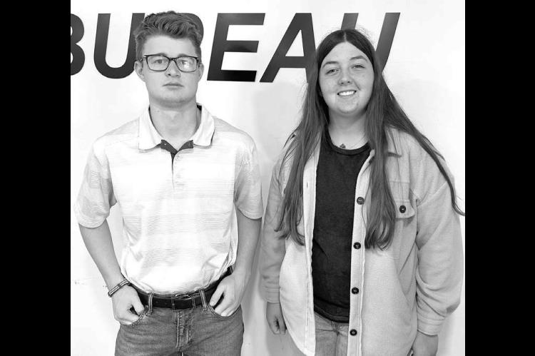 KHS SENIORS Cooper Young, left, and Gracie Rowan were announced as the November 2025 Junior Lions. The two were guests of the civic club during meetings last month. [KT&amp;FP Staff Photo]