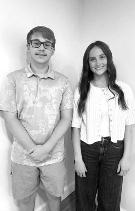 KHS SENIORS Caleb Meadors and Brinley Reese are the September 2026 Junior Lions. They were guests at last Thursday’s meeting of the local civic group. [KT&amp;FP Staff Photos]